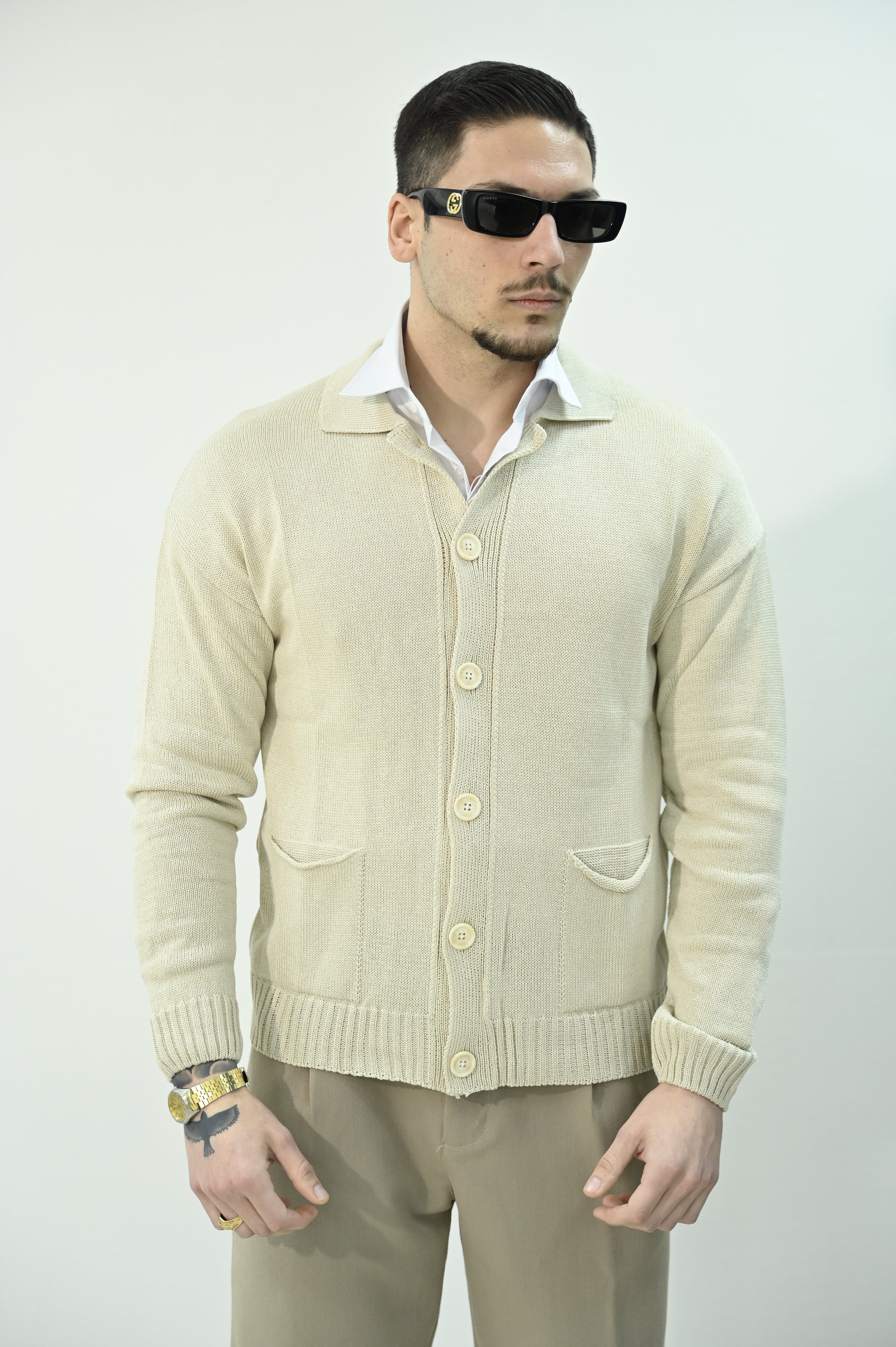 Cardigan giacca beige