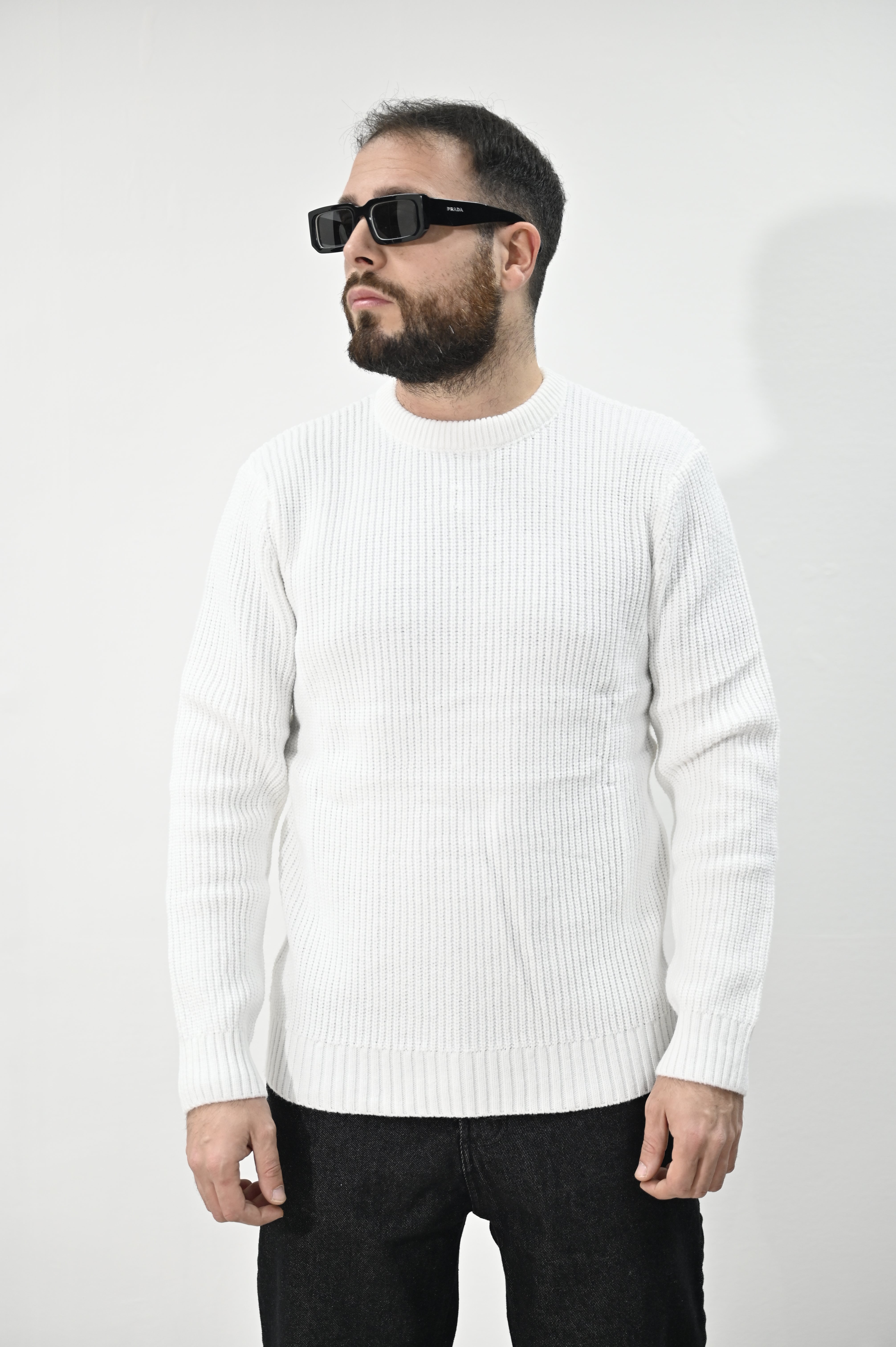 Maglione costa inglese bianco