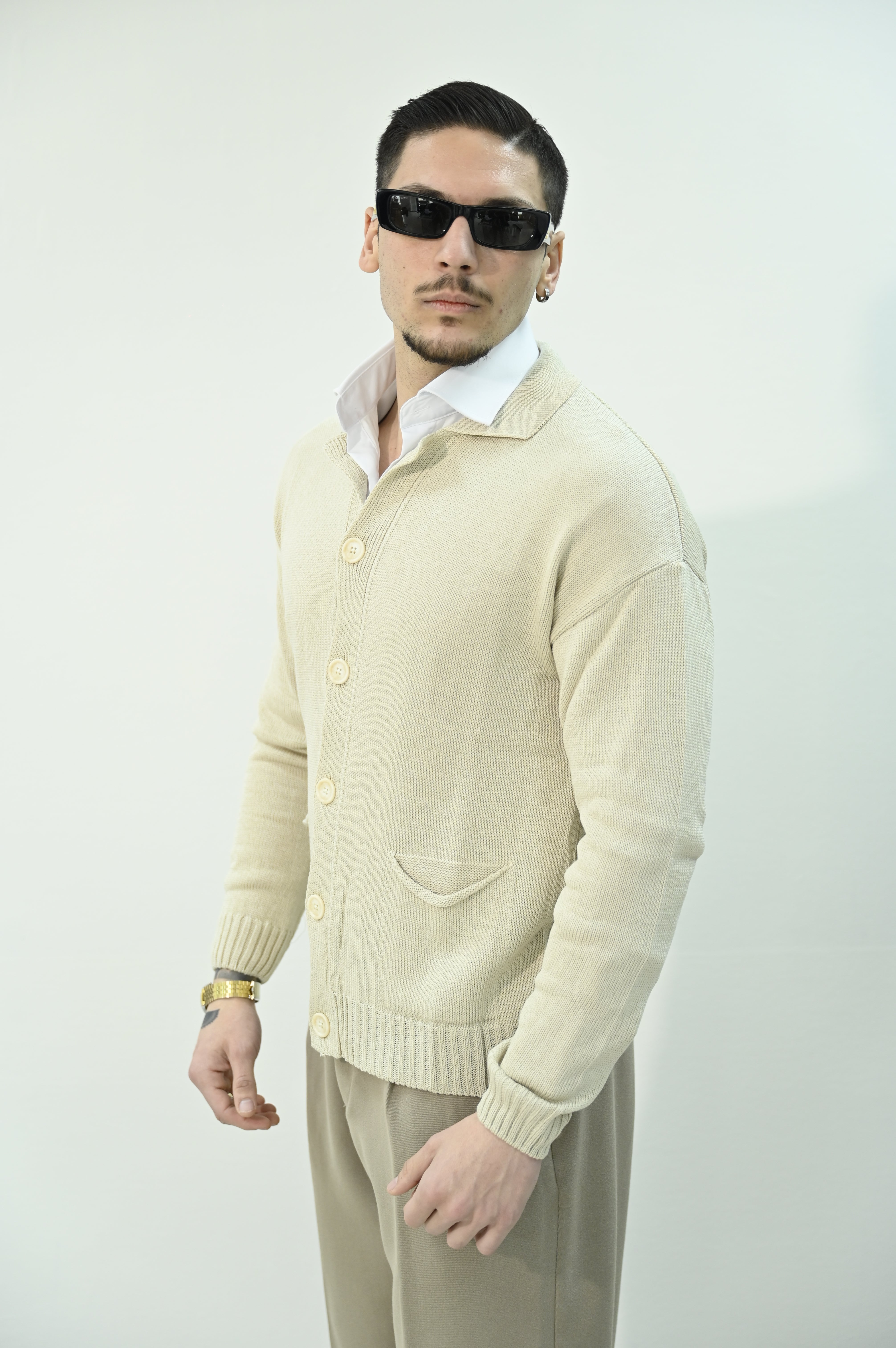 Cardigan giacca beige