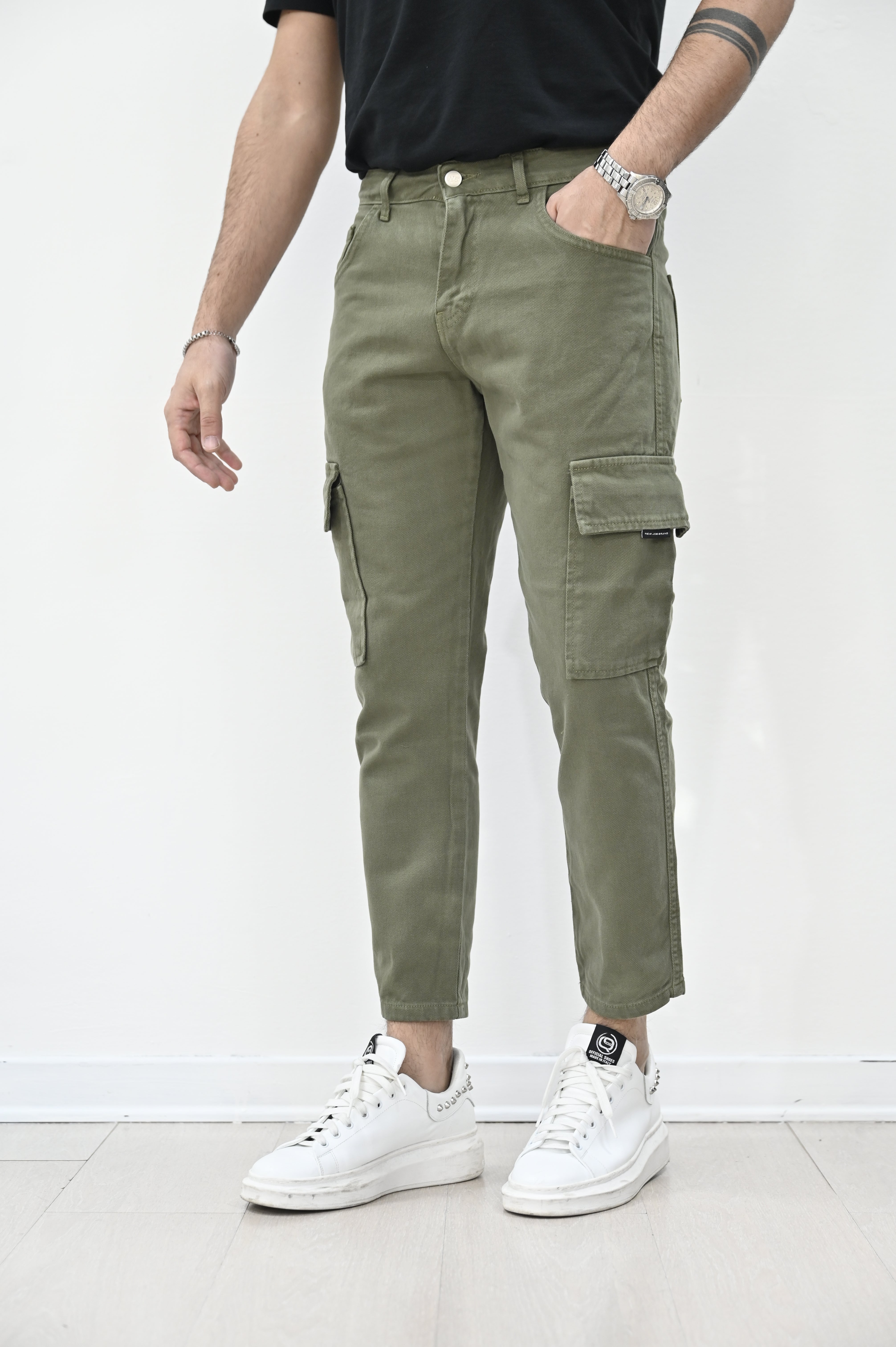 Jeans tasconato verde NJB