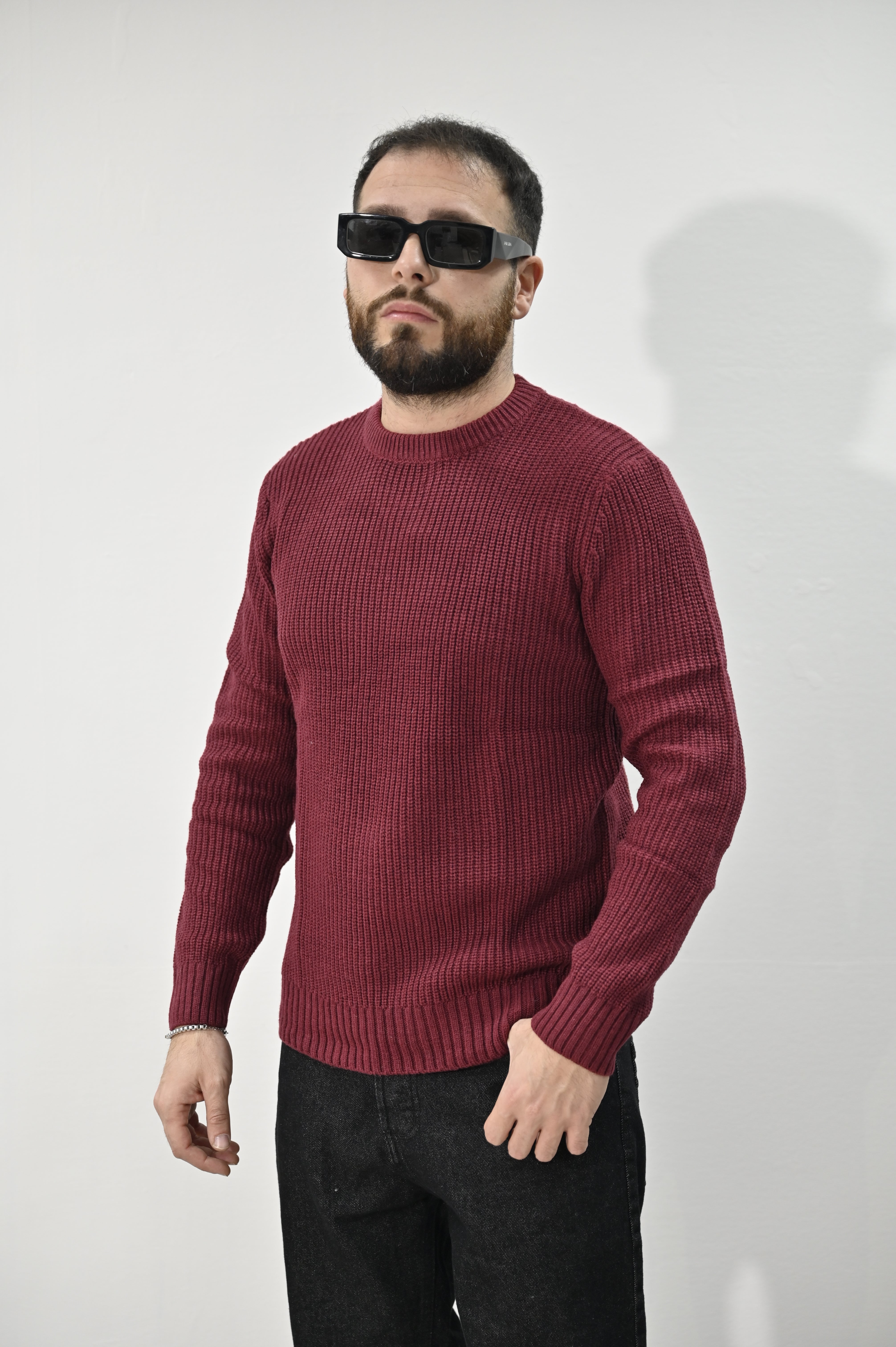 Maglione costa inglese bordeaux