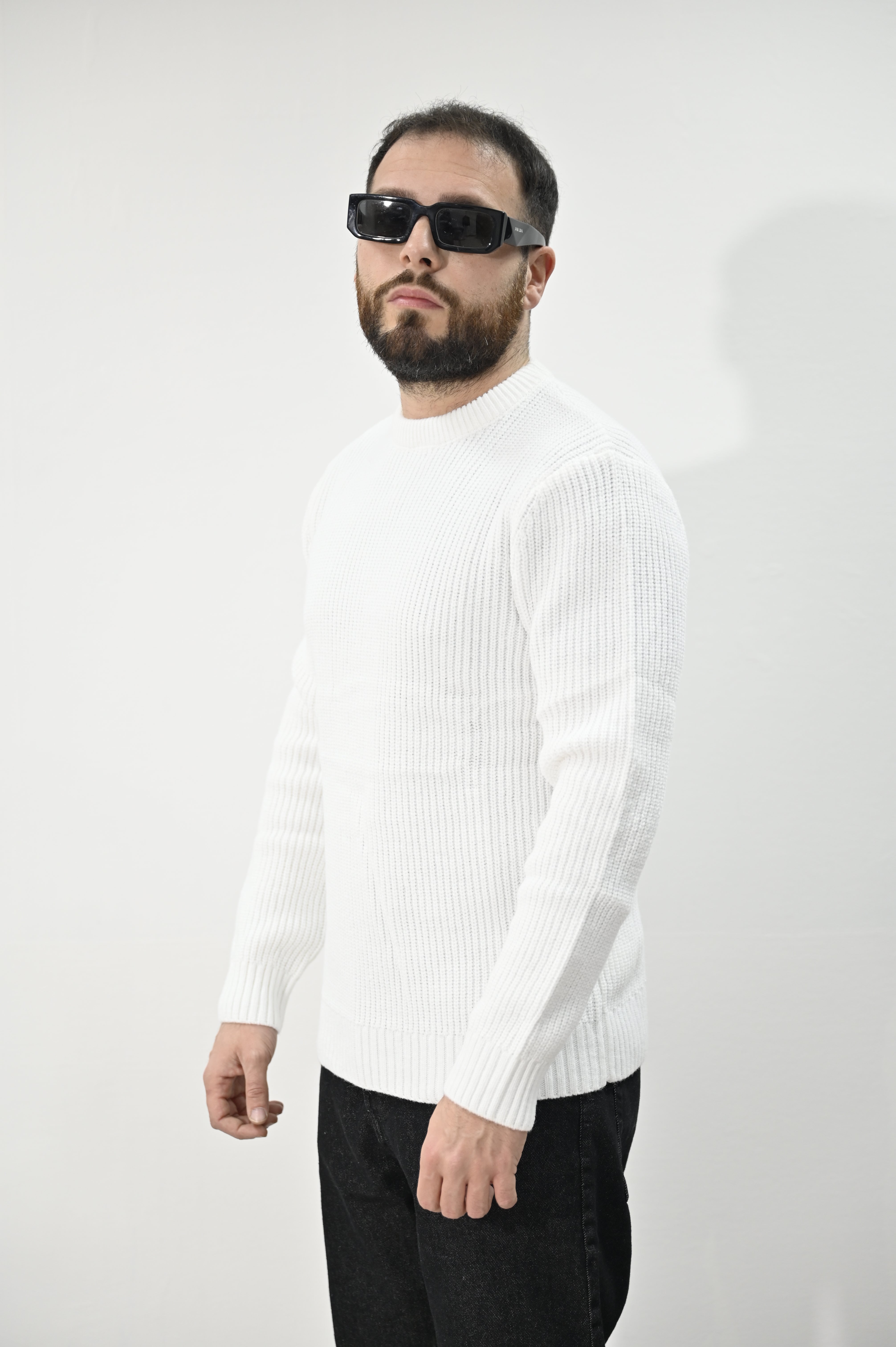 Maglione costa inglese bianco