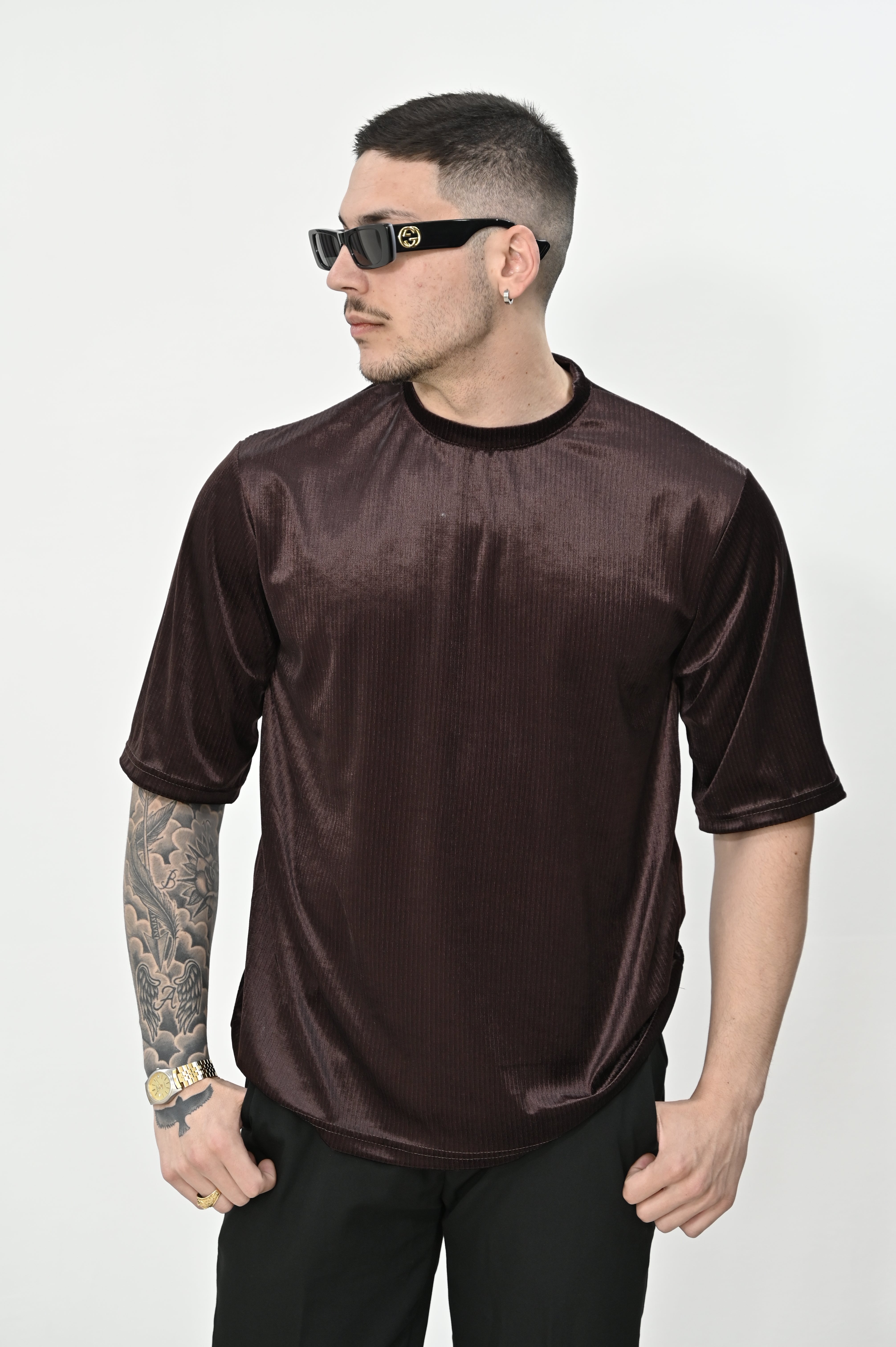 T-shirt laminata tabacco