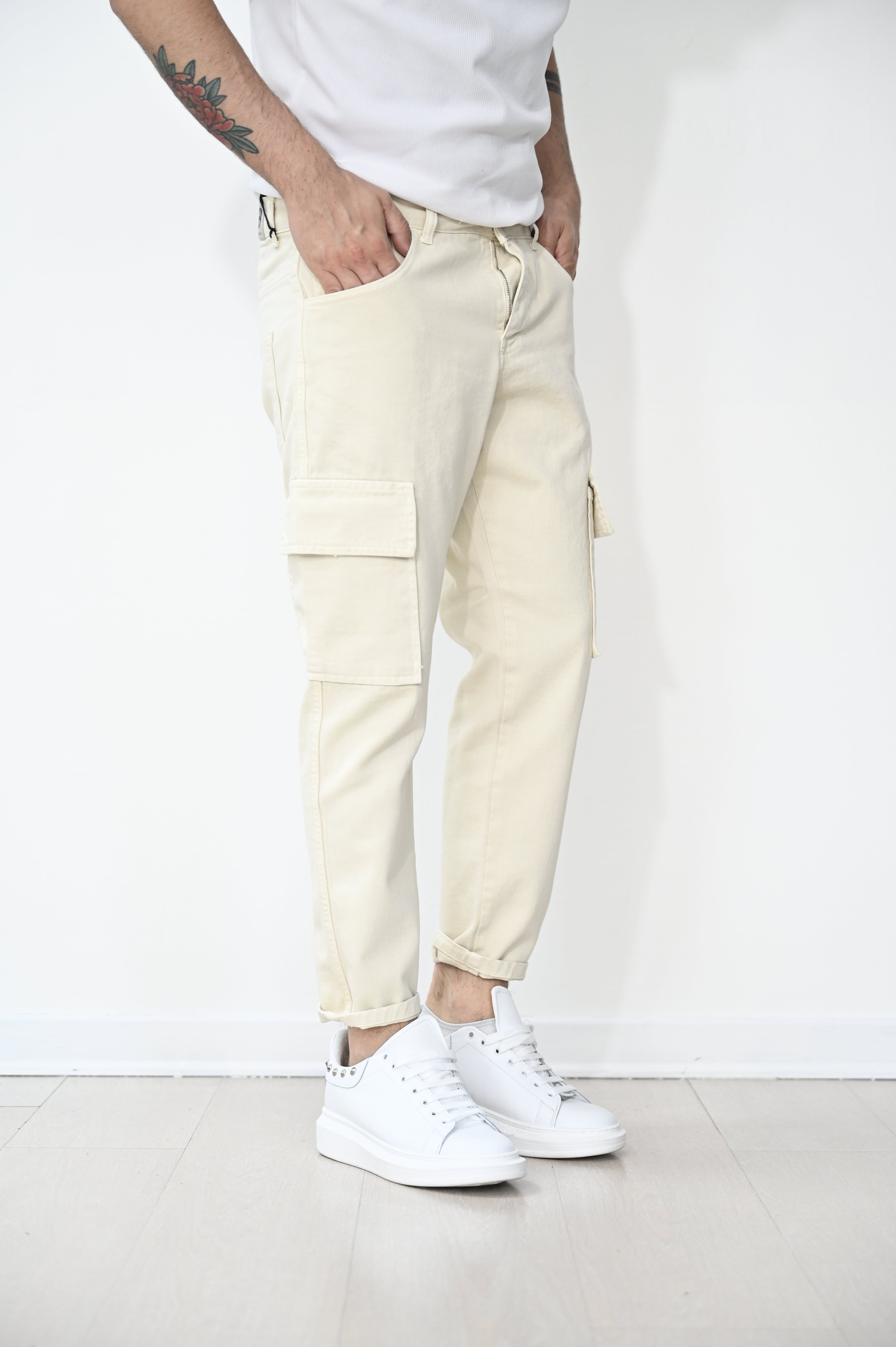 Jeans tasconato crema NJB