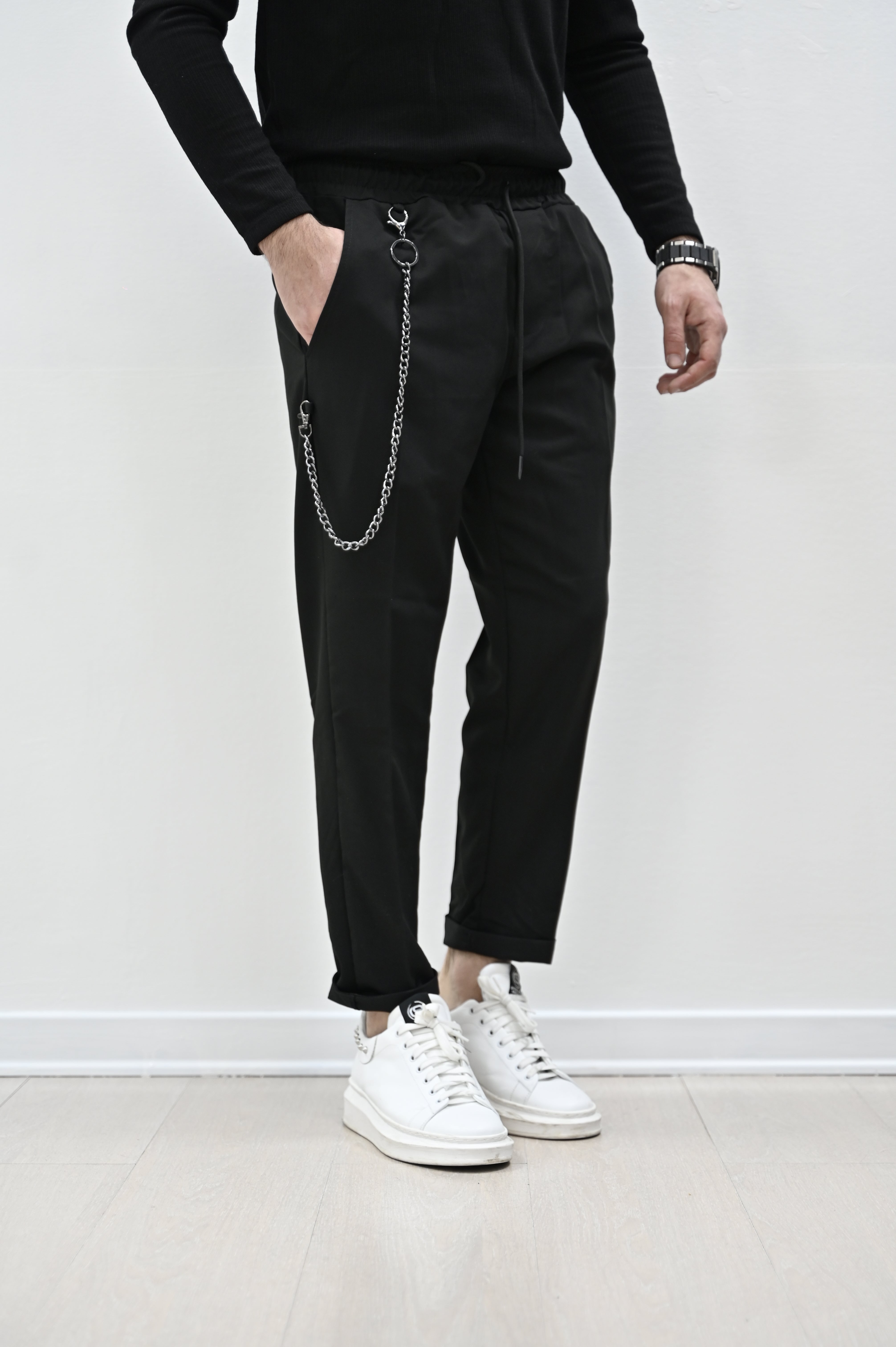 Pantalaccio con catena nero